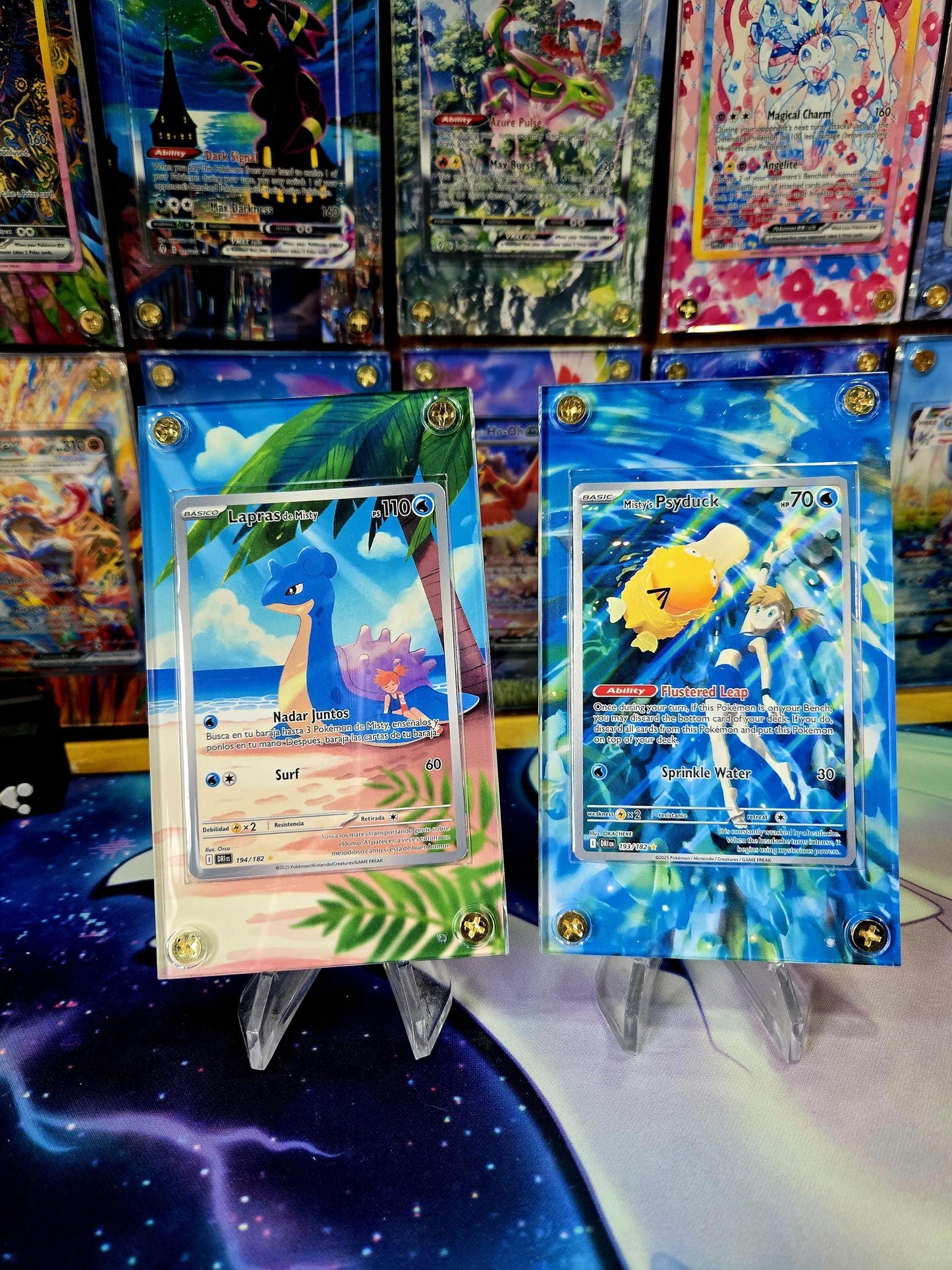 x2 Pokemon Misty's Psyduck Mistys Lapras 193 194 Destined Rivals Extended Art Cases