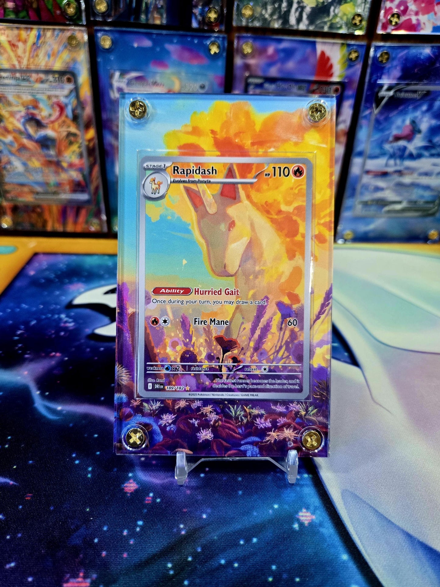 Pokemon Rapidash 189/182 IR Destined Rivals Extended Art Case