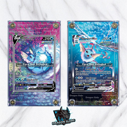 x2 Pokemon Vaporeon VMAX & V Alt Art SWSH182 SWSH181 Promo Extended Artwork Cases