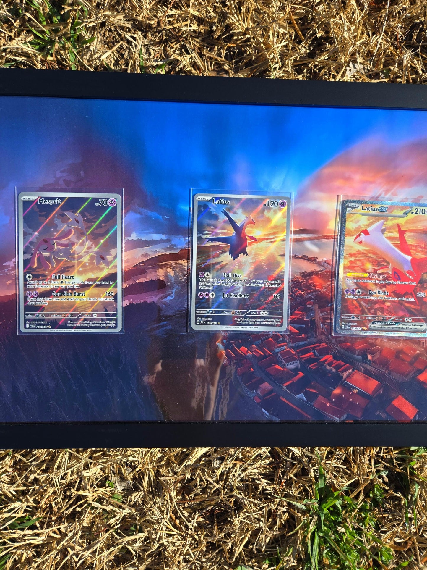 Latias Ex Latios Mesprit Surging Sparks 8.5 x 14" Display Frame Extended Art