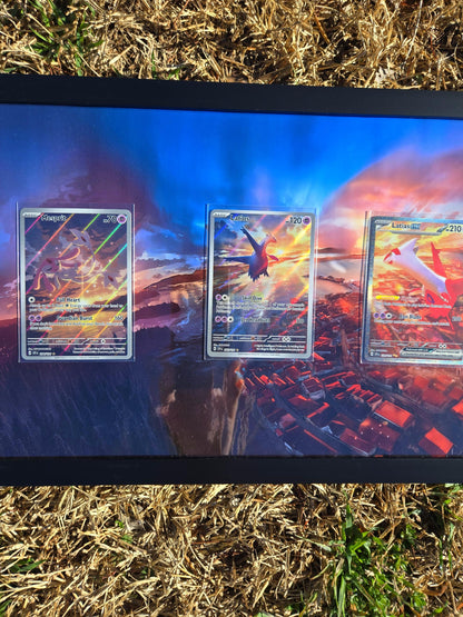 Latias Ex Latios Mesprit Surging Sparks 8.5 x 14" Display Frame Extended Art