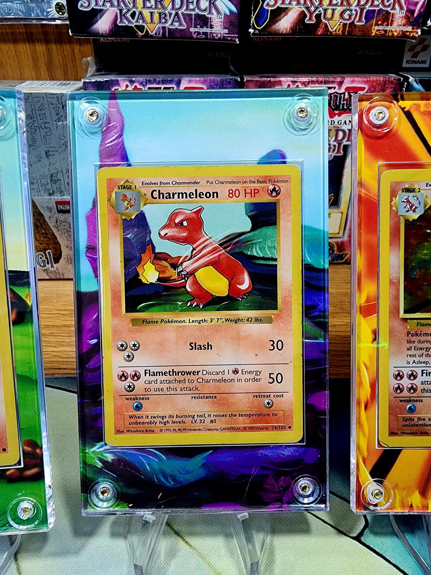 Pokemon Charmander, Charmeon, Charizard Base Set 2 Custom Display Cases Extended Artwork
