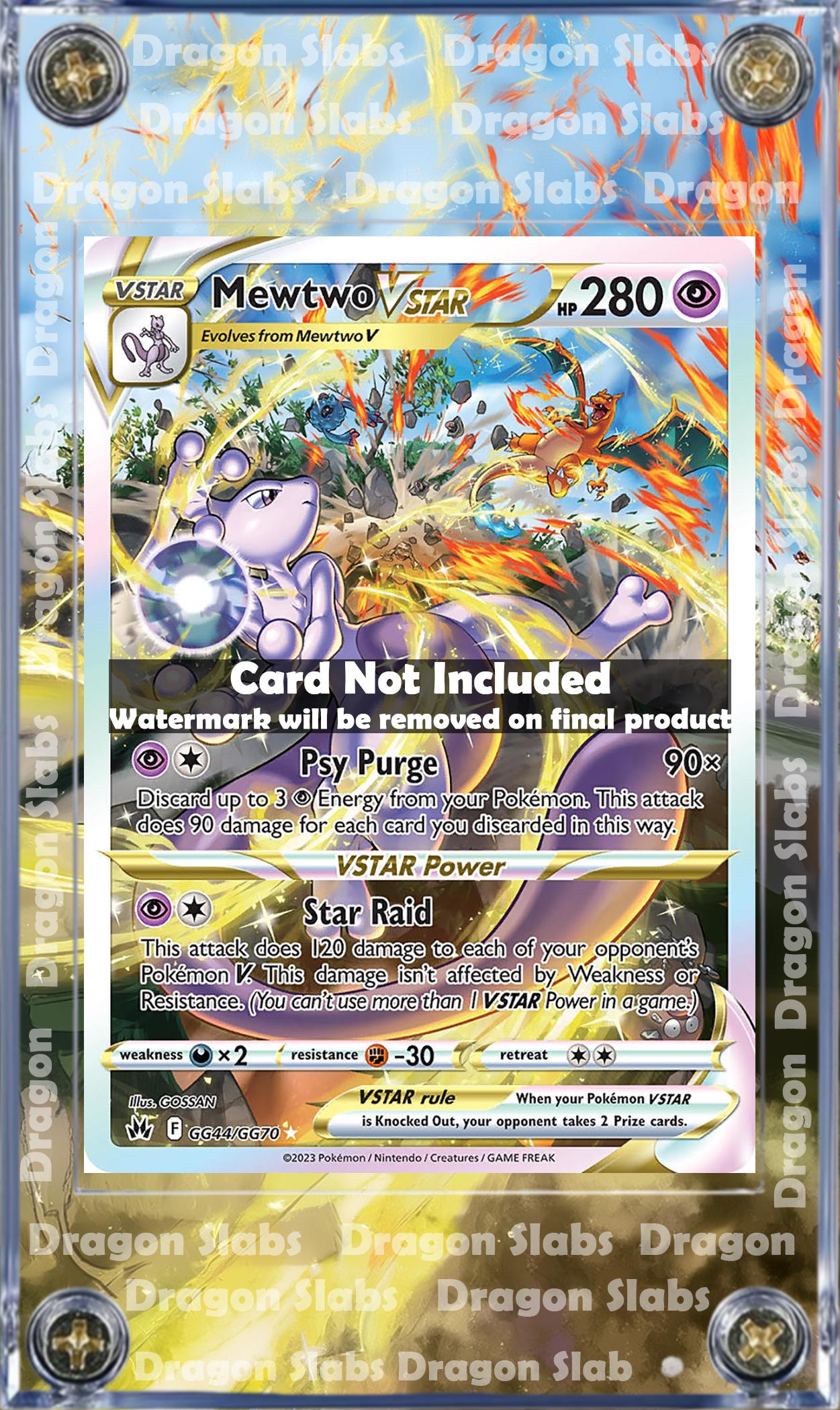 Pokemon Mewtwo Vstar GG40 Crown Zenith Custom Display Case Slab