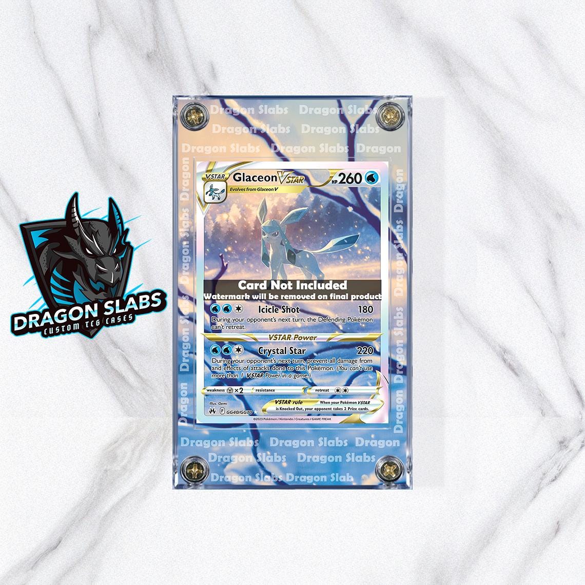 Pokemon Glaceon Vstar GG40 Crown Zenith Custom Display Case Extended Artwork