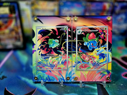 x2 Pokemon Bulbasaur & Ivysaur IR 133 134/132 Extended Artwork Cases