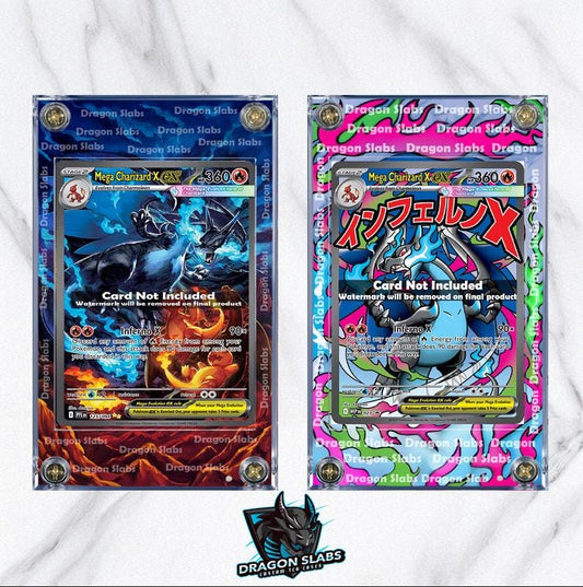 x2 Pokemon Mega Charizard X EX SIR 125 023 Phantasmal Flames Extended Artwork Cases