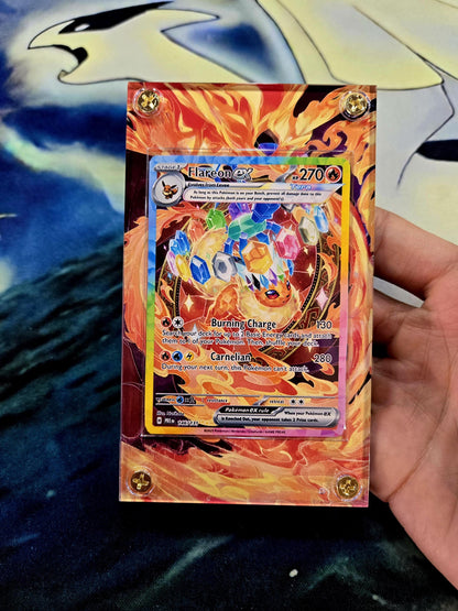 Pokemon Card Flareon EX SIR 146/131 Prismatic Evolutions Extended Artwork Case
