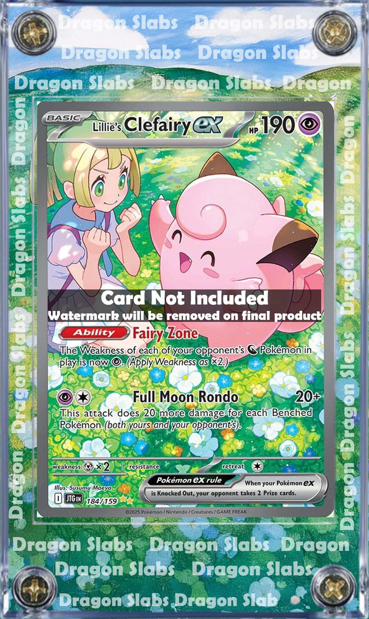 Pokemon Lillie’s Clefairy EX SIR 184/159 Journey Together Extended Art Custom Case
