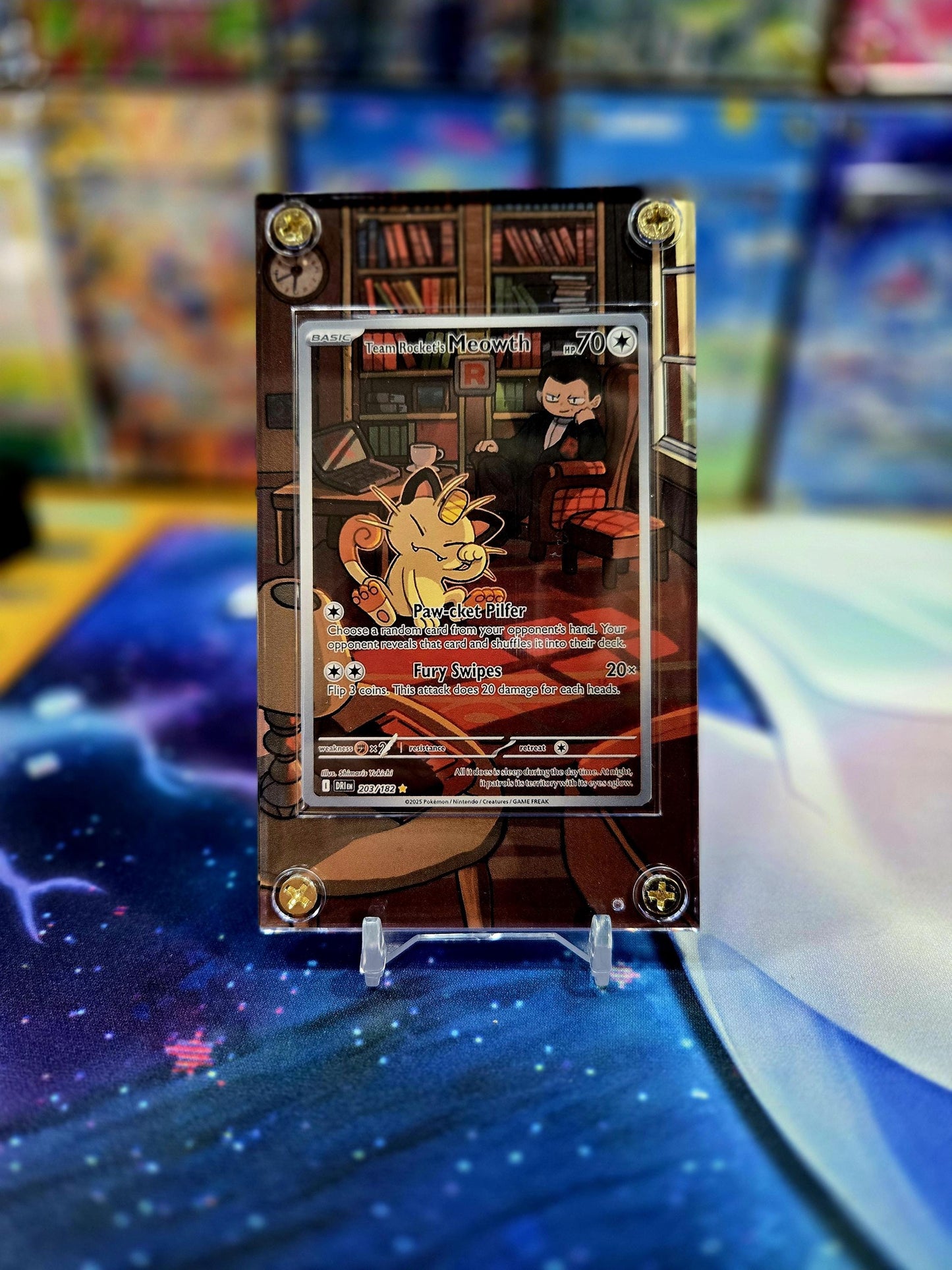 Pokemon Team Rocket’s Meowth 203/182 Destined Rival Extended Art Case