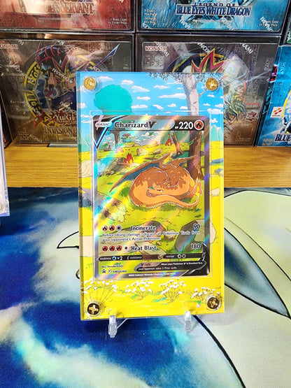 X3 Pokemon Charizard V Vstar Vmax SWSH260 261 262 Promo Custom Display Cases Extended Artwork