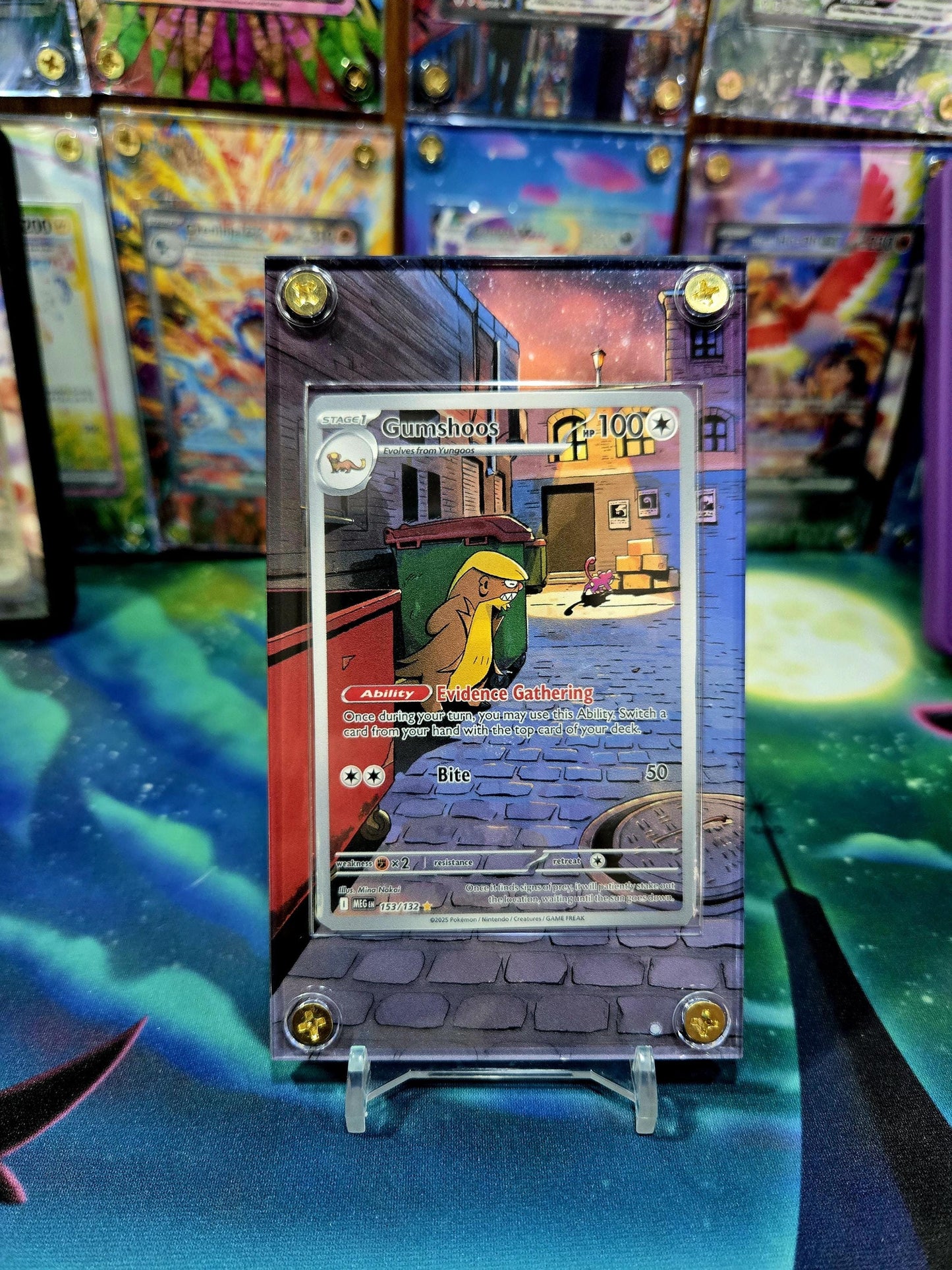 Pokemon Gumshoos 153/132 IR Mega Evolution Extended Art Custom Case