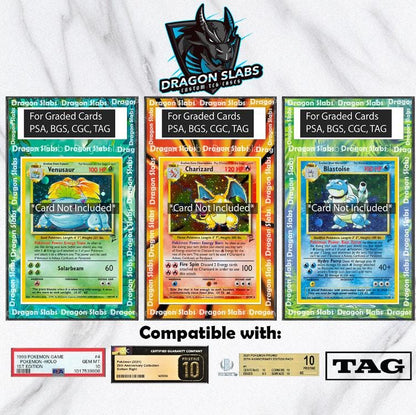 x3 Charizard Blastoise Venusaur Base Set Pokemon PSA bgs CGC tag Extended Artwork