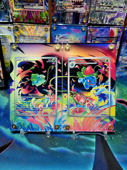 x2 Pokemon Bulbasaur & Ivysaur IR 133 134/132 Extended Artwork Cases