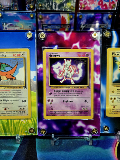 x4 Pokemon Pikachu Dragonite Mewtwo Electabuzz Black Star Movie Promo Extended Art Custom Cases