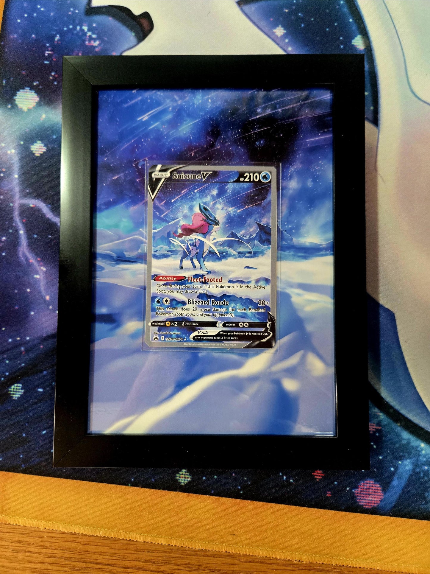 Suicune V GG38 Crown Zenith Pokemon Extended Art Frame 5x7 Frame