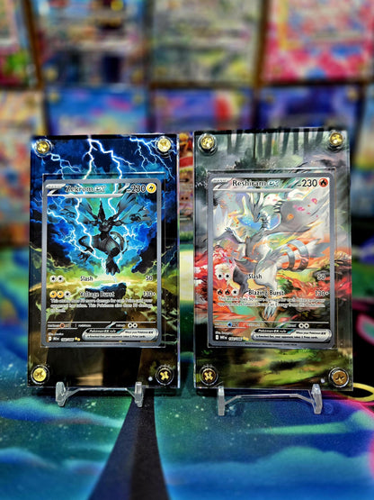 x2 Pokemon Zekrom EX & Reshiram EX 166 White Flare Extended Art Cases