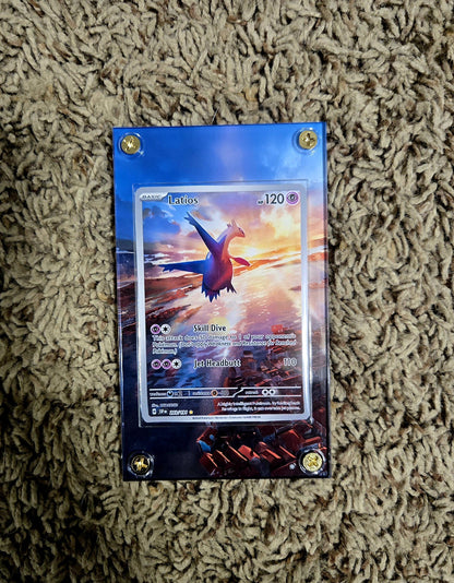 x2 Pokemon Latias EX 239/191 & Latios 203 Custom Display Case from Surging Sparks Extended Artwork