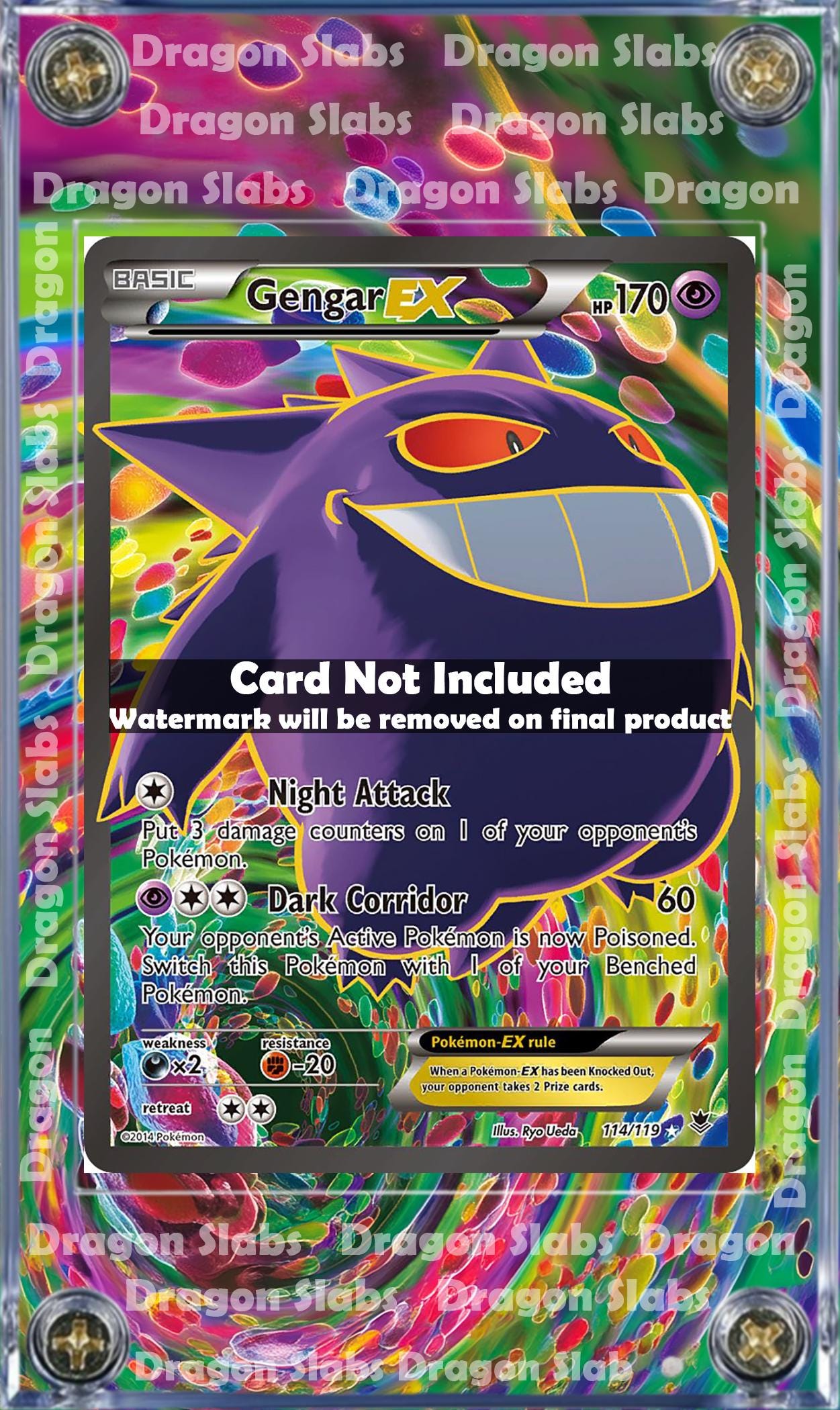 Pokemon Gengar EX 114/119 Phantom Forces Custom Case Slab