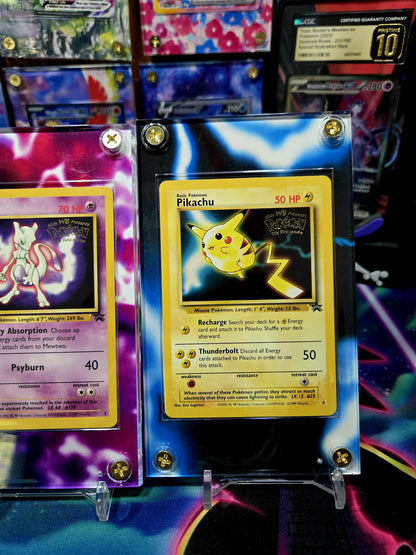 x4 Pokemon Pikachu Dragonite Mewtwo Electabuzz Black Star Movie Promo Extended Art Custom Cases