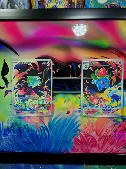 Pokemon Bulbasaur Ivysaur & Mega Venusaur Mega Brave 8.5 x 14" Display Frame Extended Artwork