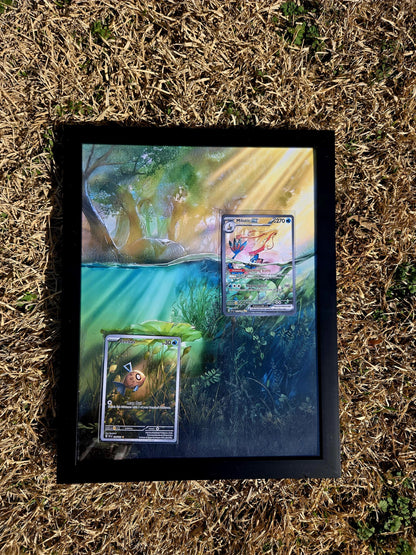 Feebas & Milotic EX Surging Sparks Pokemon Extended Art Frame 8.5 x 11 Frame