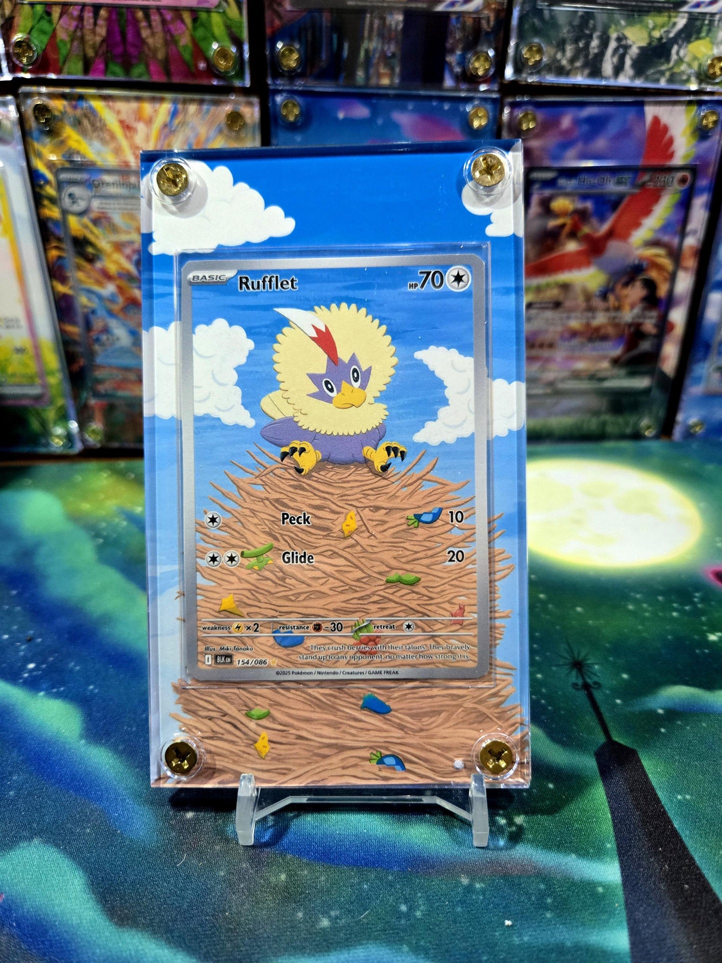 x2 Pokemon Rufflet & Braviary 154 155 IR Black Bolt Extended Art Cases