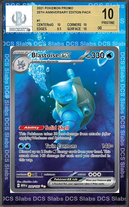 Blastoise EX 200/165 PSA bgs CGC tag Extended Artwork Pokemon 151