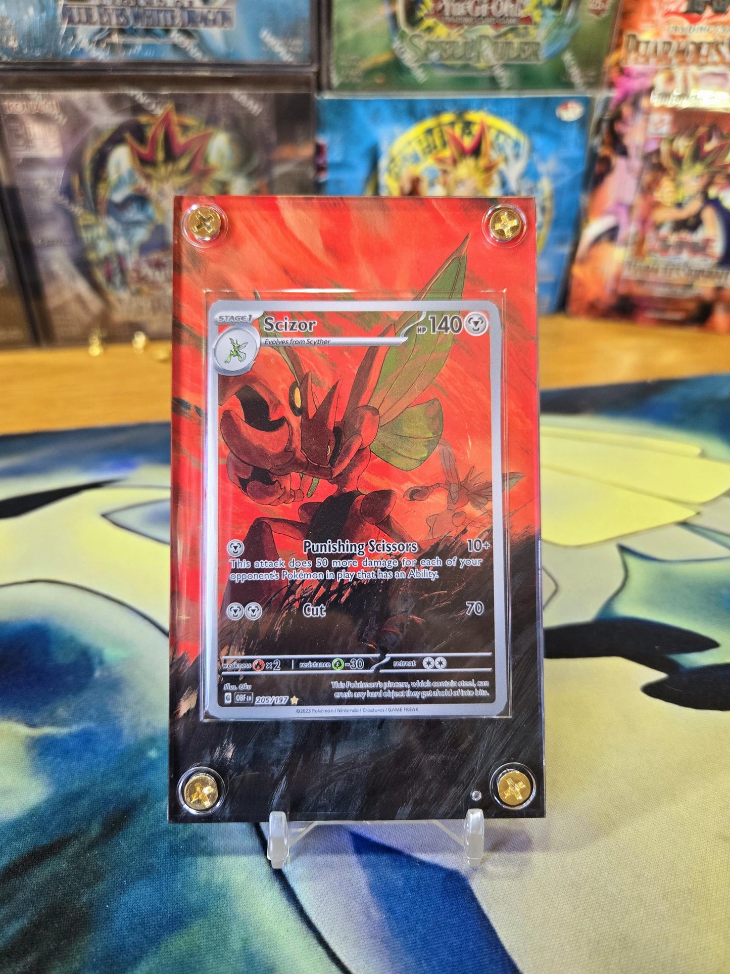 Pokemon Scizor IR 205/197 Obsidian Flames Extended Art Case