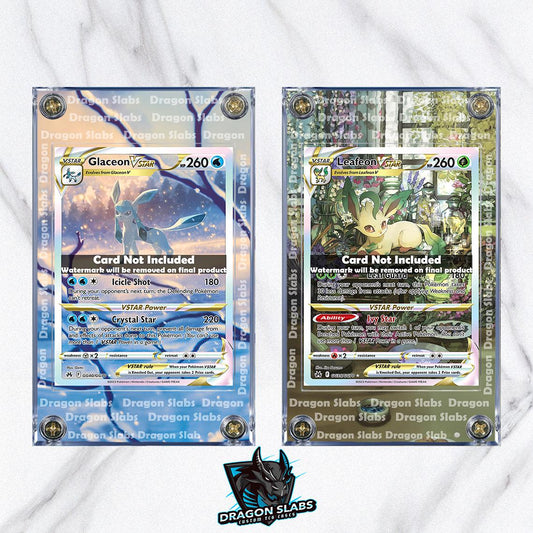 x2 Pokemon Glaceon and Leafeon Vstar GG40 & GG35 Crown Zenith Extended Artwork Cases