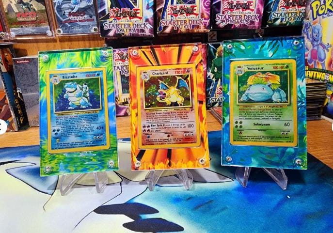 x3 Pokemon Charizard Blastoise Venusaur Base Extended Artwork Cases
