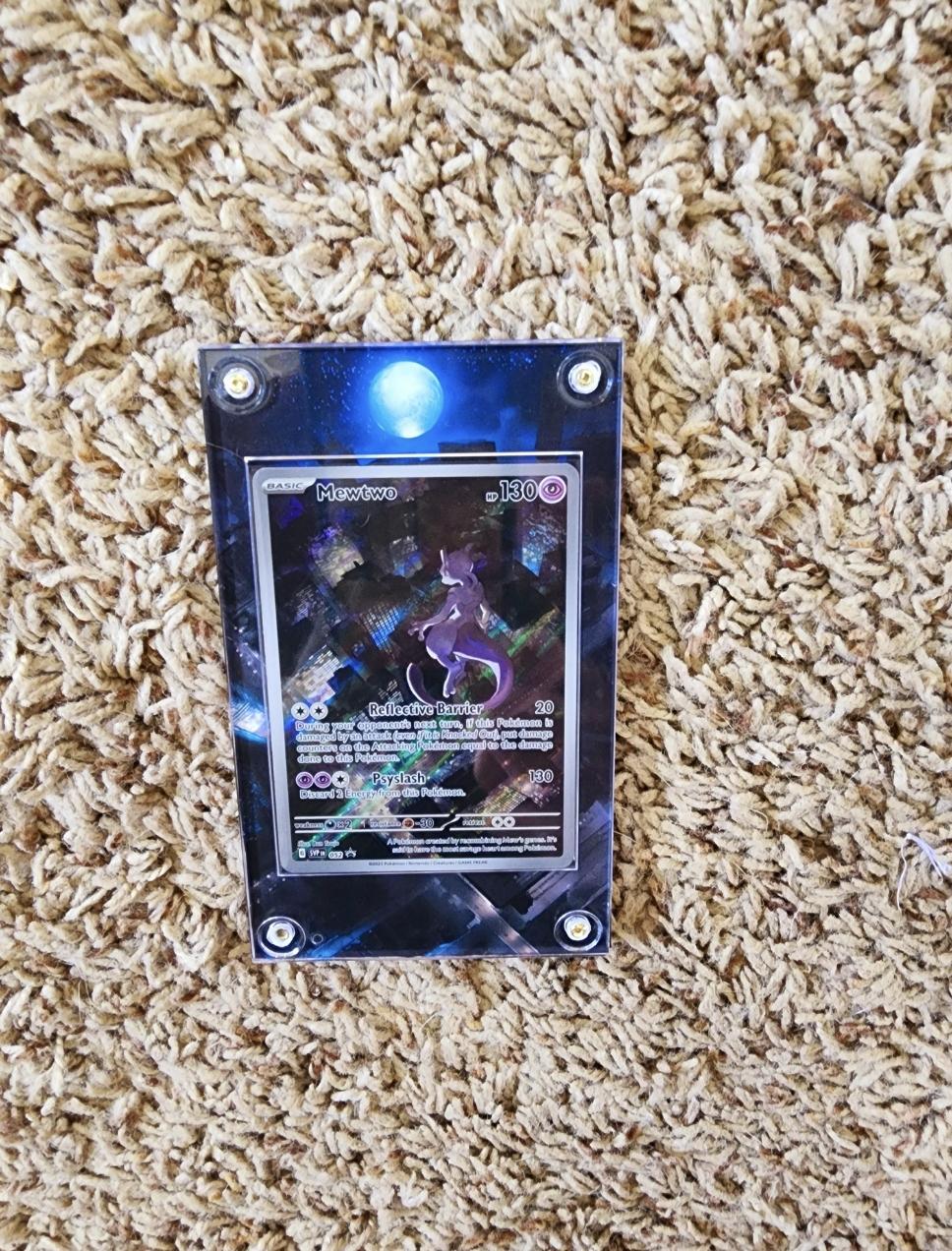 x2 Pokemon Mewtwo & Mew 151 Promo 052 and 053 Custom Display Cases Extended Artwork