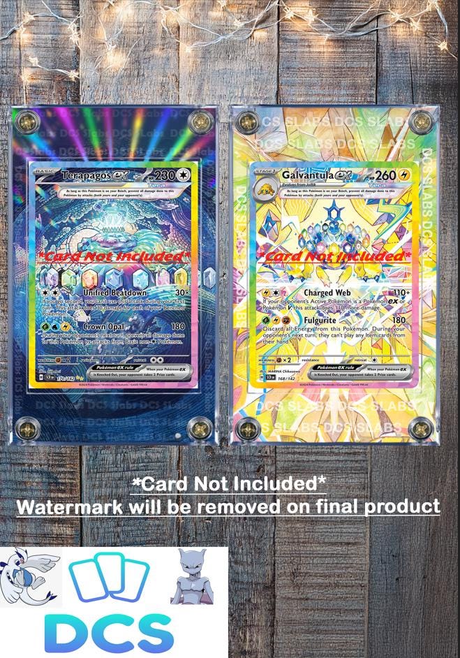 X2 Pokemon Terapagos EX & Garvantula SIR Stellar Crown Card Custom Case 170/142 168/142