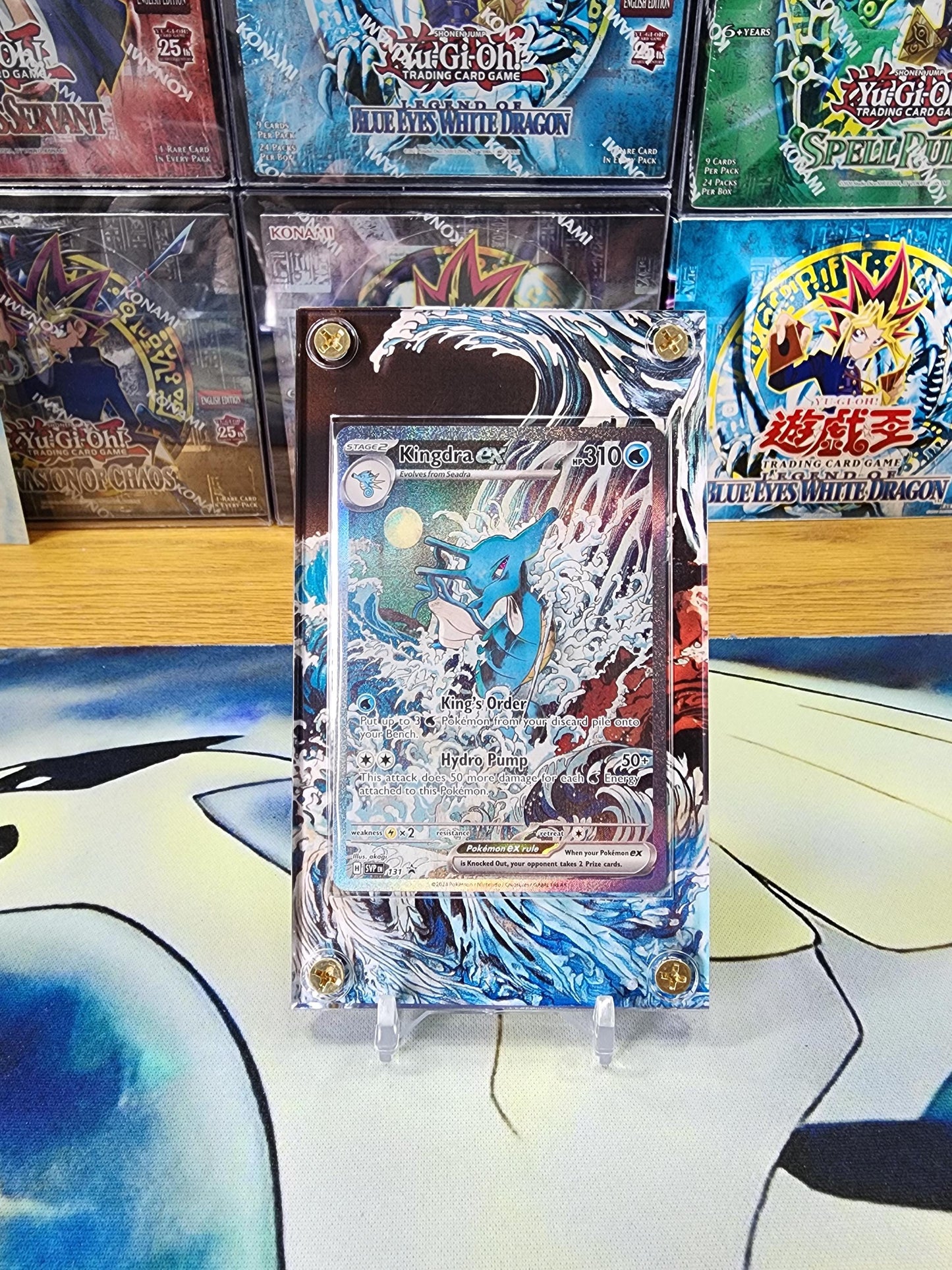 X3 Pokemon Greninja,  Kingdra EX, Kingambit 130 SIR Promo 131 132 SV Shrouded Fable Custom Cases Extended Artworks