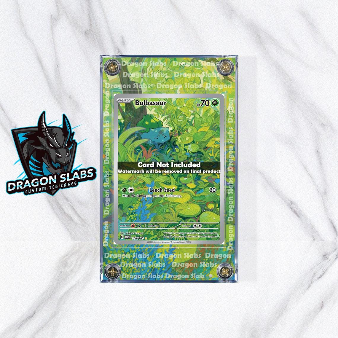 Pokemon 151 Bulbasaur IR 166 Custom Display Case Extended Artwork