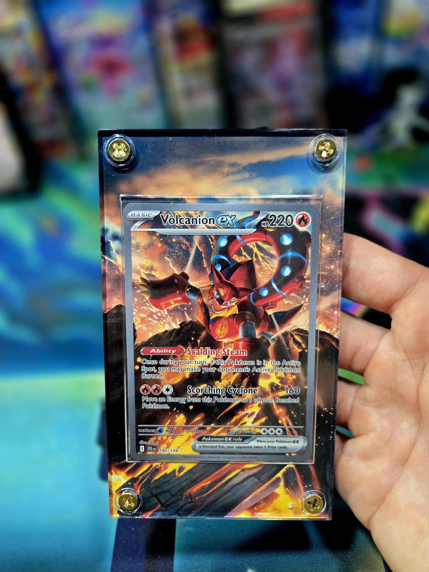 Pokemon Volcanion EX 182/159 184/159 Journey Together Extended Art Custom Case