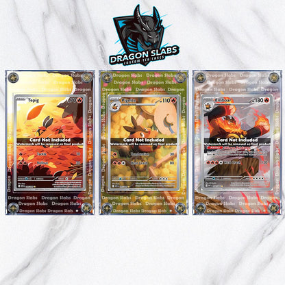 x3 Pokemon Tepig, Pignite, Emboar EX IR 096, 097, 098 Black Bolt Extended Art Cases
