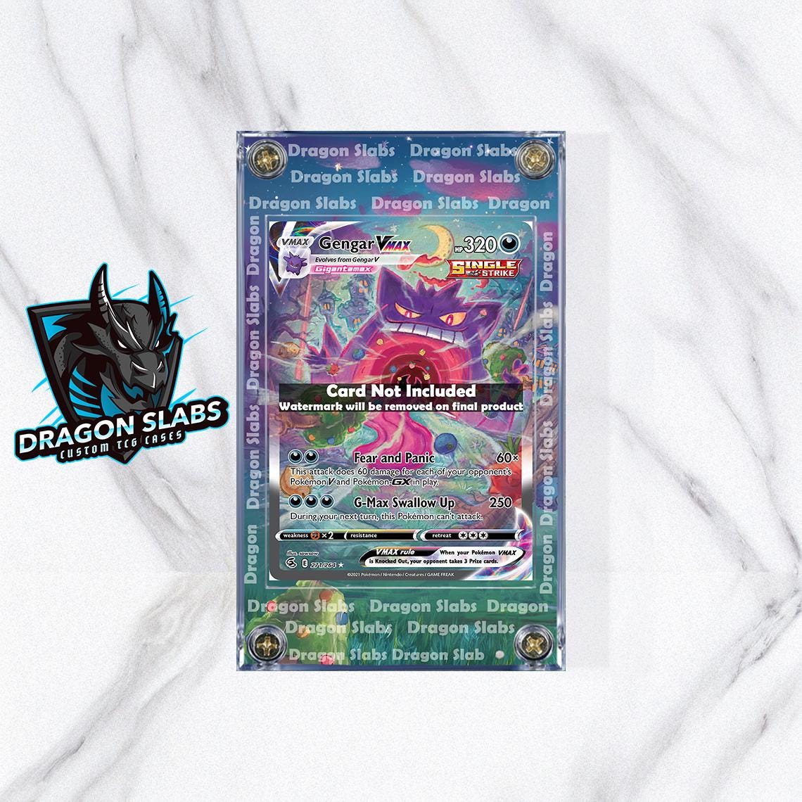 Pokemon Gengar Vmax Alt Art 271/264 SWSH Fusion Strike Custom Display Case