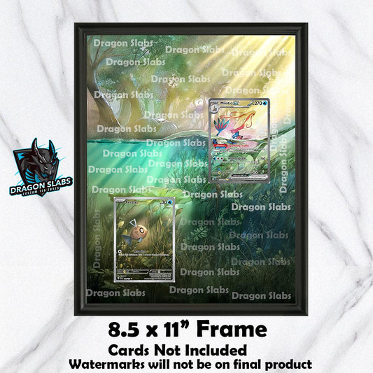 Feebas & Milotic EX Surging Sparks Pokemon Extended Art Frame 8.5 x 11 Frame