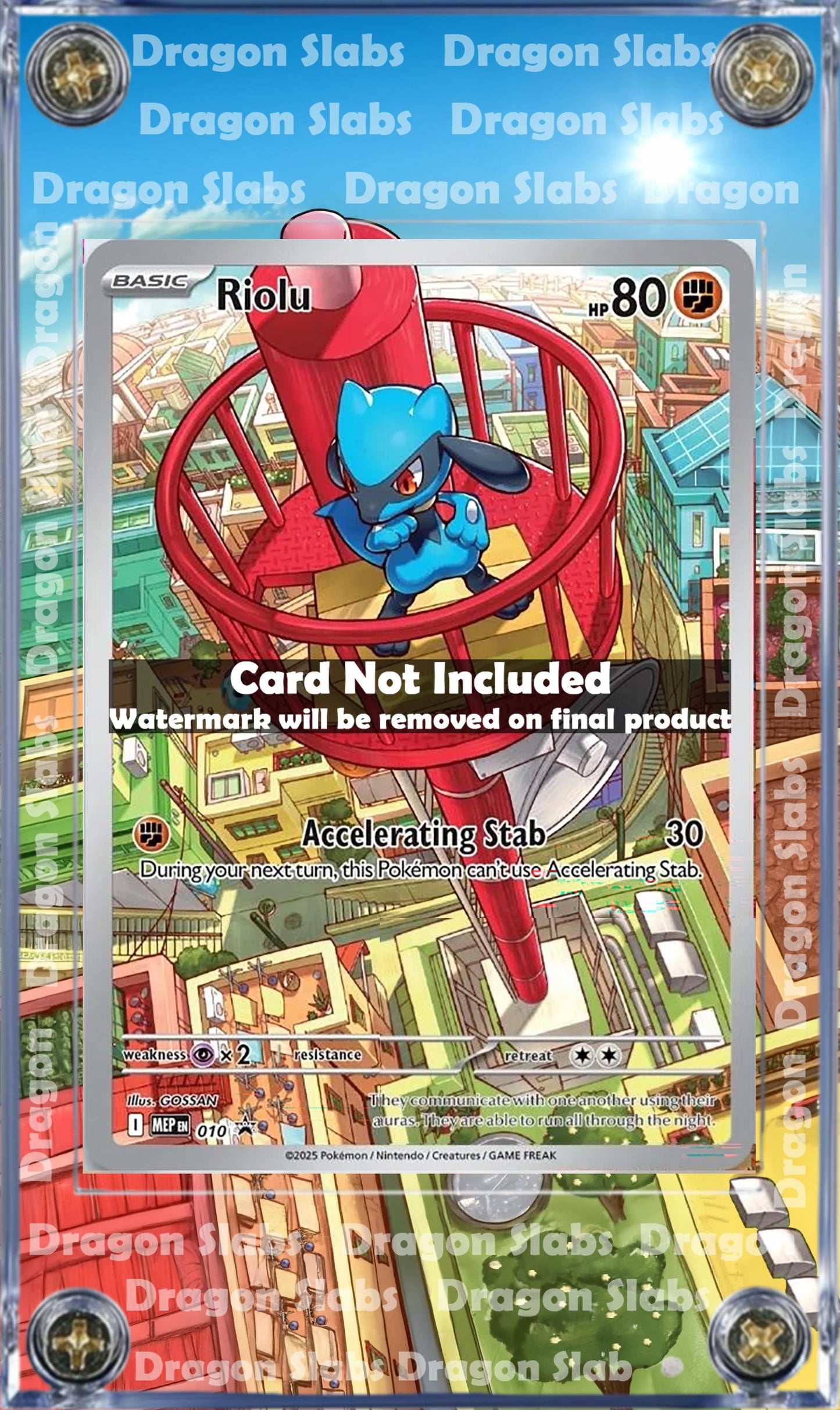 Pokemon Riolu 010 ETB Black Star Promo Mega Evolution Extended Art Custom Case