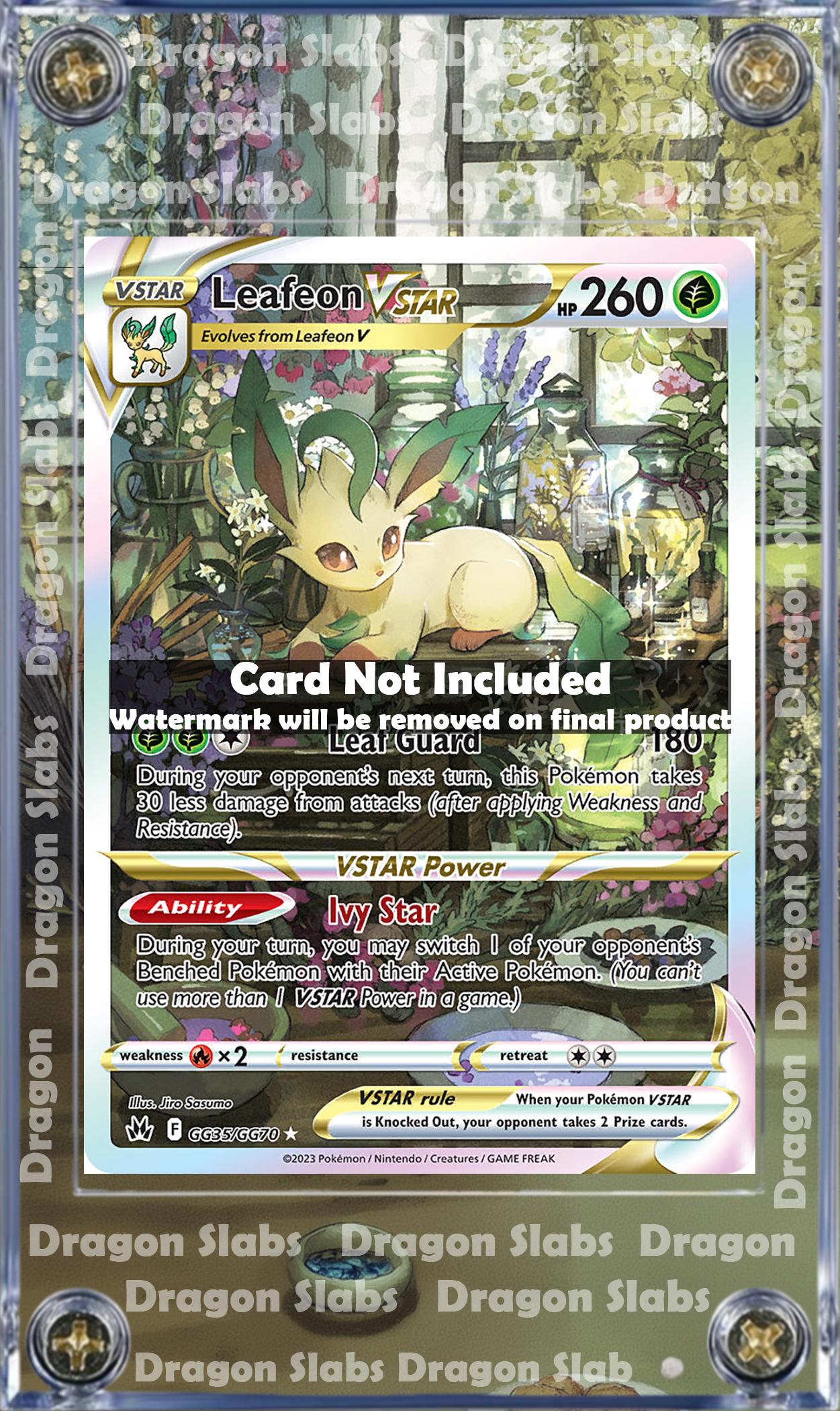 Pokemon Leafeon Vstar GG35 Crown Zenith Custom Display Case Slab