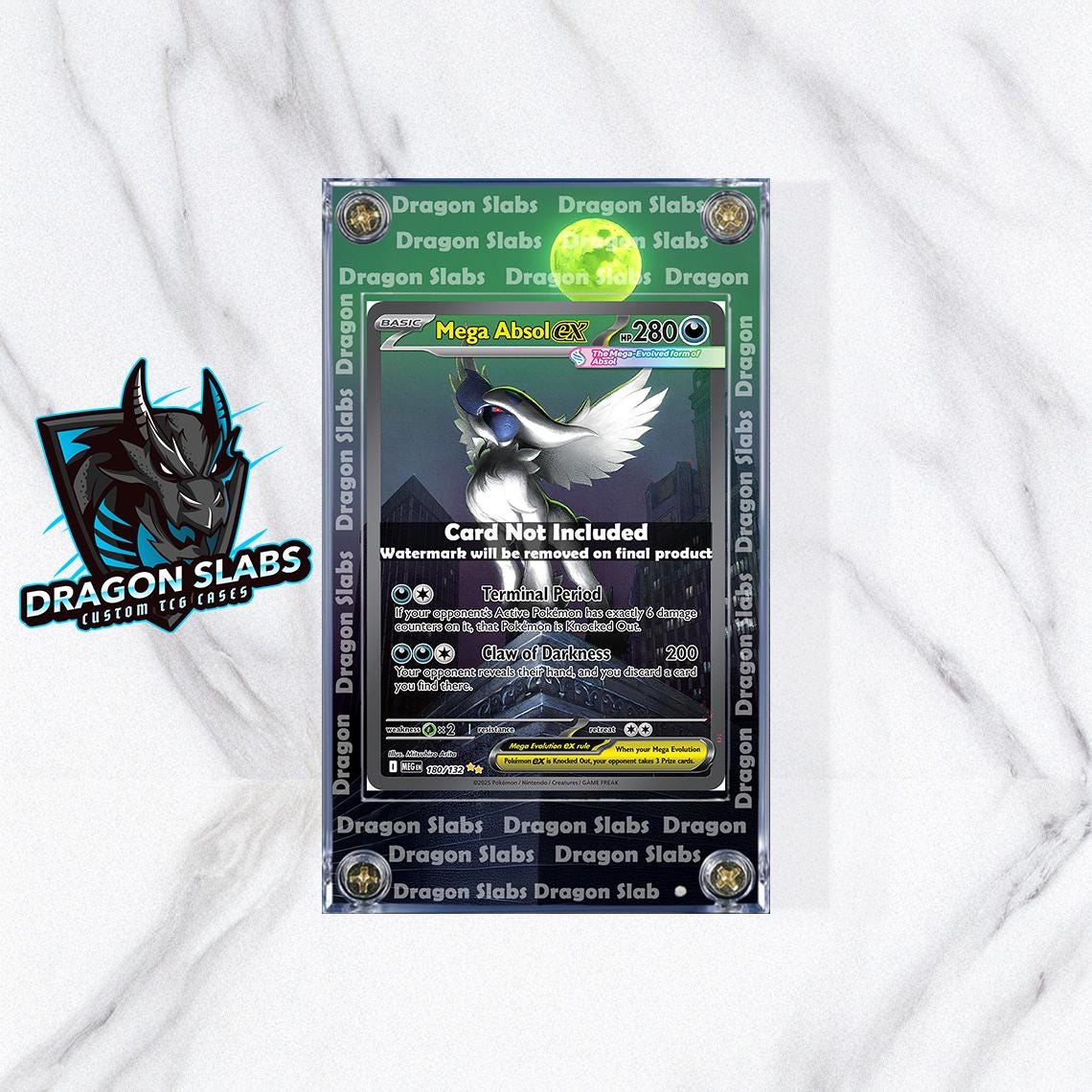 Pokemon Mega Absol EX 180/132 SIR Mega Evolution Extended Art Custom Case