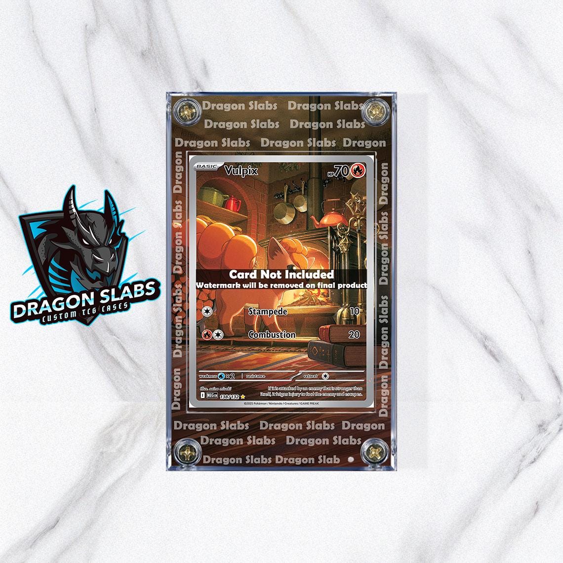 Pokemon Vulpix 138/132 IR Mega Evolution Extended Art Custom Case