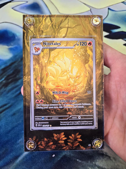 Pokemon Ninetales IR 199/197 Obsidian Flames Custom Display Case Extended Artwork