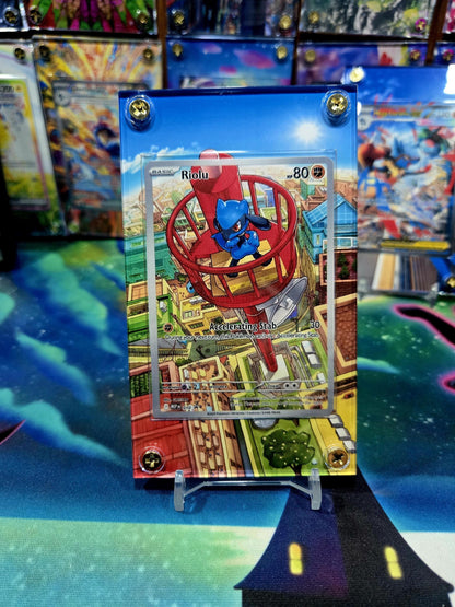 x2 Pokemon Mega Lucario EX 179 Riolu 010 Mega Evolution Extended Art Custom Case