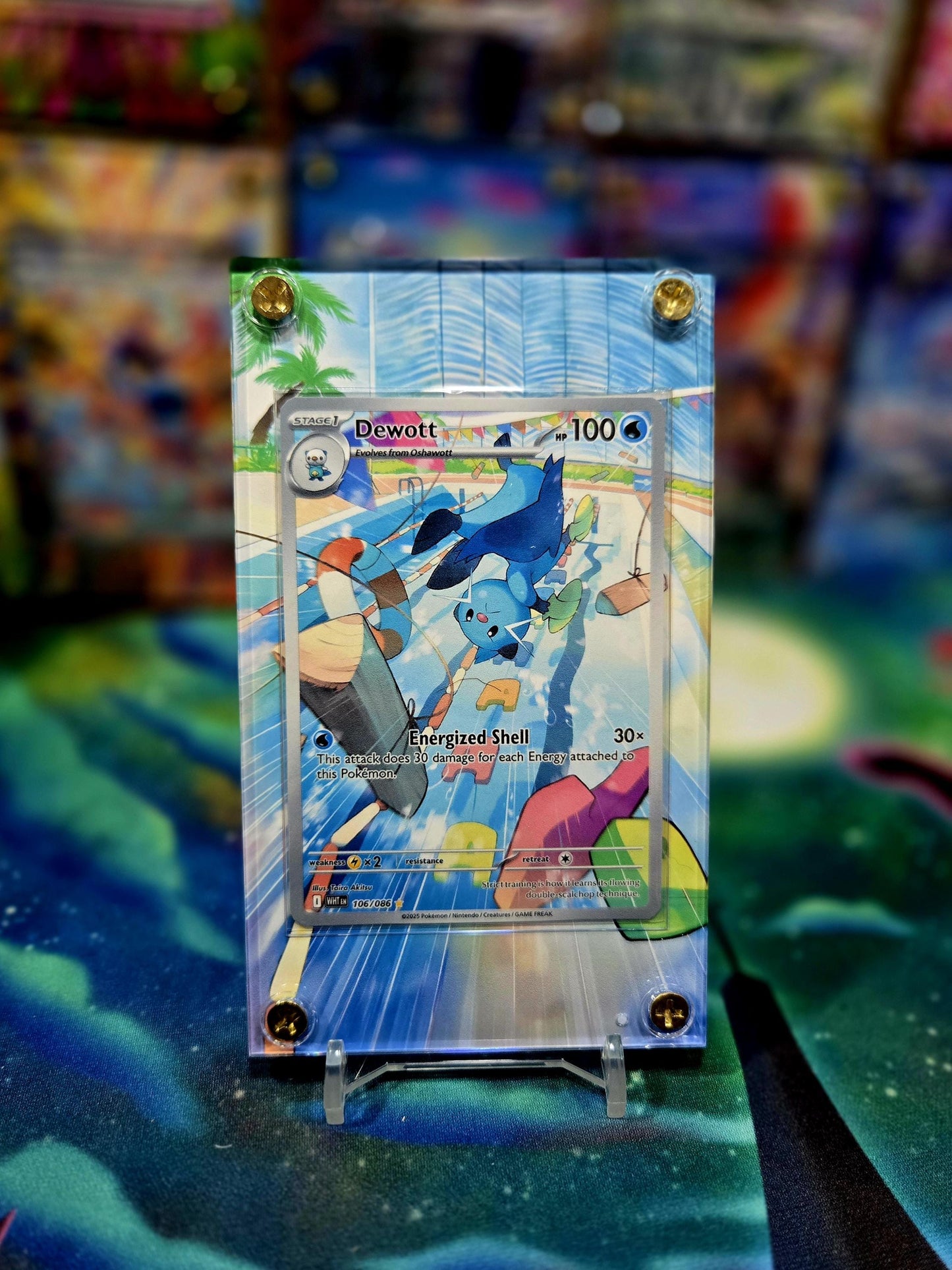 Pokemon Dewott IR 106/086 White Flare Extended Art Case