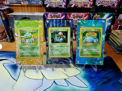 x3 Pokemon Bulbasaur Ivysaur Venusaur Base Set Extended Artwork Cases