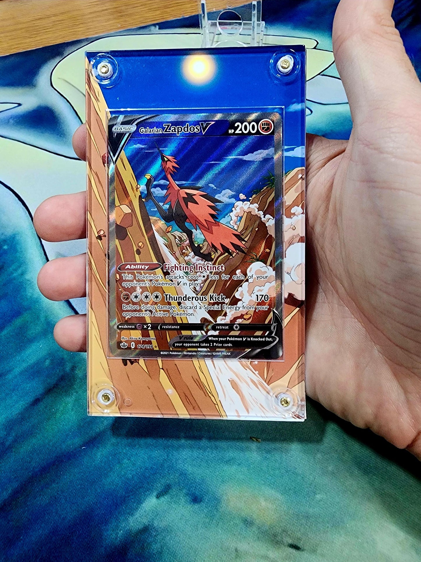 Pokemon Galarian Zapdos V Chilling Reign 174 Extended Artwork Case