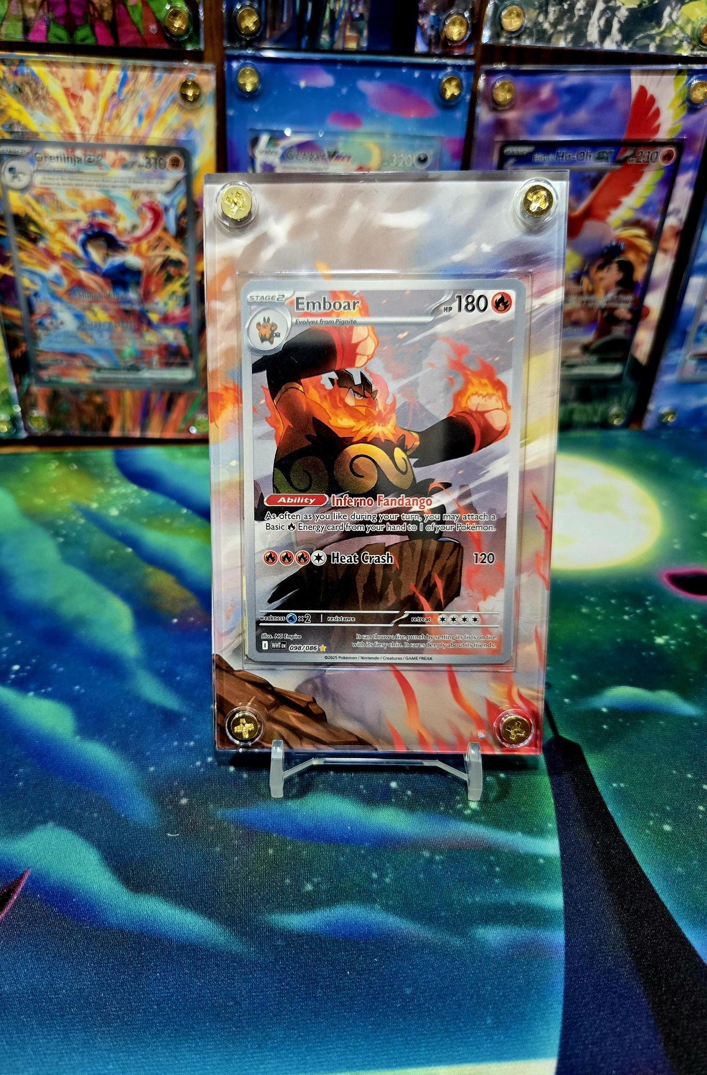 Pokemon Emboar IR 098/086 White Flare Extended Art Case