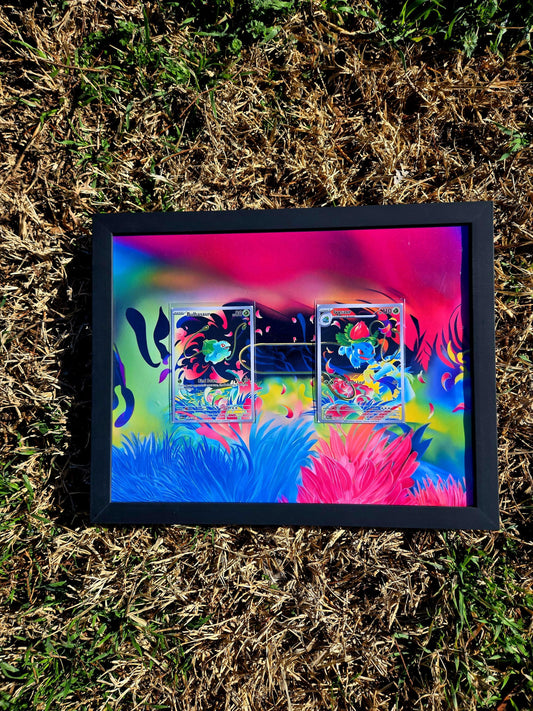 Pokemon Bulbasaur & Ivysaur Mega Evolutions Extended Art Frame 8.5 x 11 Frame