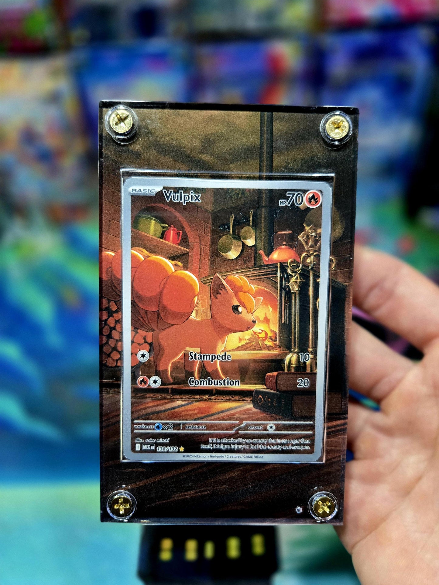 Pokemon Vulpix 138/132 IR Mega Evolution Extended Art Custom Case